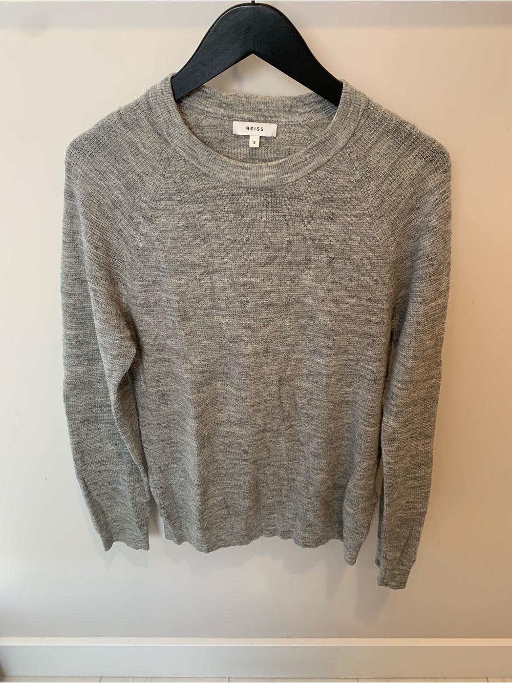 Reiss Men's Light Grey Crewneck Knit Sweater